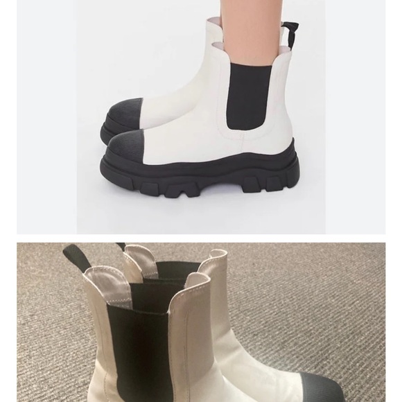Stylish Women's Black and White Boots 9 - Picture 7 of 7